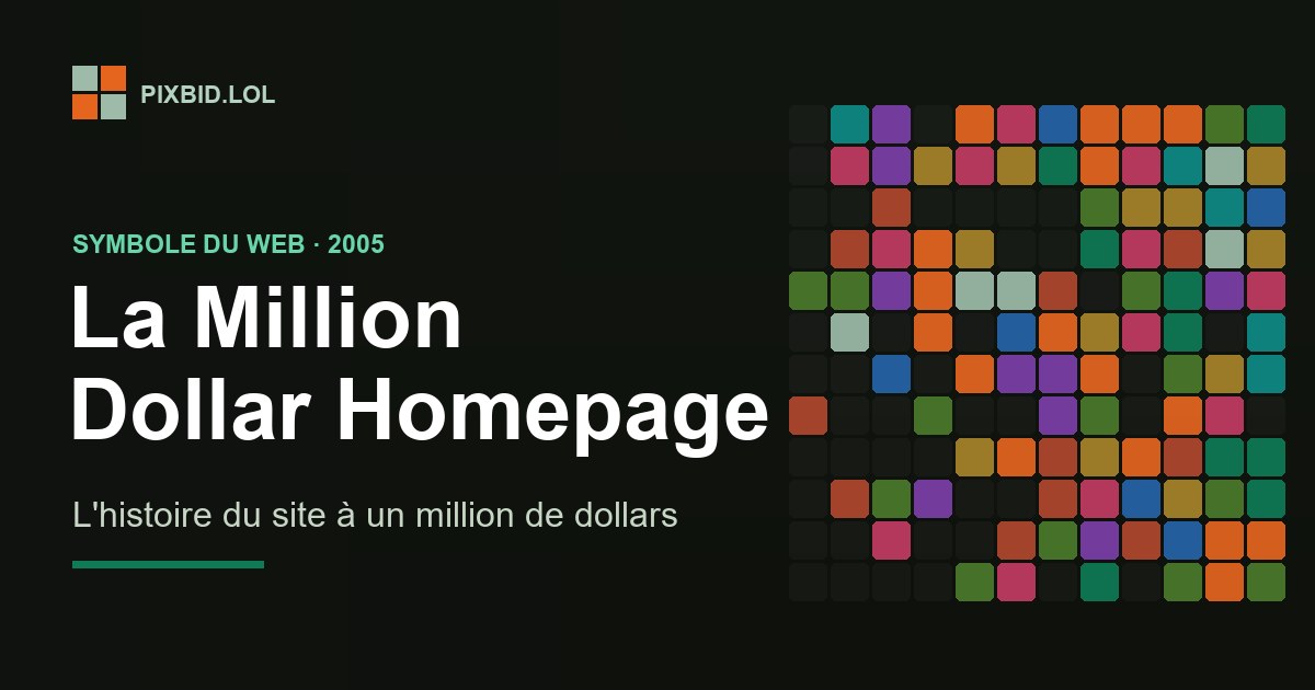 La Million Dollar Homepage : l'histoire du site à un million de dollars
